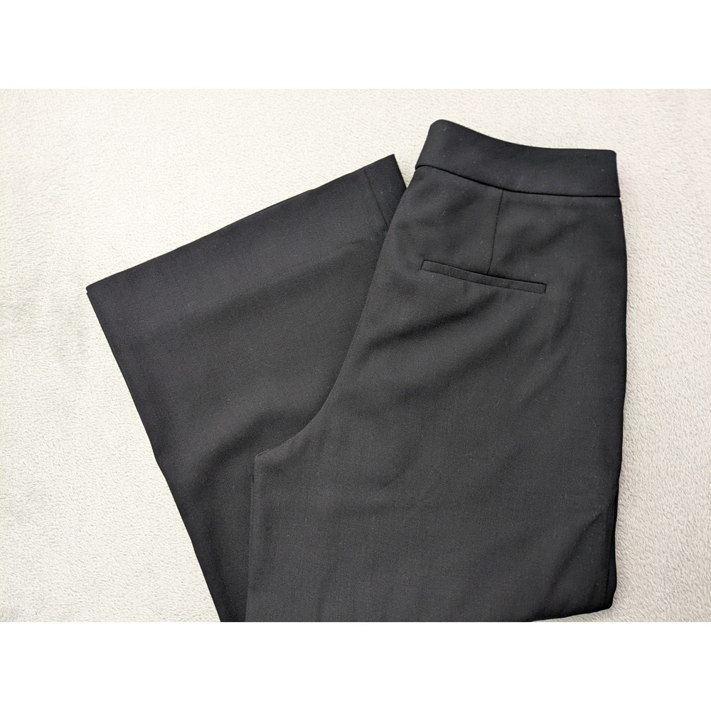 Vince Black Wide Leg High Rise Cropped Pants Size 8 Wool Blend